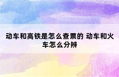 动车和高铁是怎么查票的 动车和火车怎么分辨